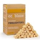 Ecoblaze 200 Natural Firelighters ​​- Fire Lighters for Wood & Log Burners - Wood Wool Fire starters for BBQ & Pizza Oven Firestarters - Safe, Clean & Odourless Wax Coated Instant Firestarters