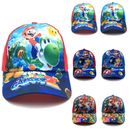 Kids Super-Mario Baseball Hat Boys Girls Summer Adjustable Sun Visor Cap Gifts▣