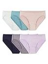 Fruit of the Loom Women's Breathable Underwear (Regular & Plus Size), Bikini - Cooling Stripes - 6 Pack Assorted Colors, 8