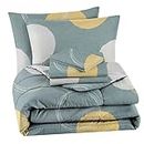 VAS COLLECTIONS® 350TC Glace Cotton AC Comforter Set King Size Double Bed with 1 Flat bedsheet-90x90 inch and Two King Pillow Covers II 4 pc Bedding Set in a Bag- Grey & White