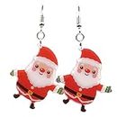 ZIYUMI Christmas Pendant Earrings Acrylic Santa Claus Long Earrings Ladies Christmas Party Clothing Accessories Gifts