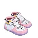 Sneaker Junkies Kid's PVC Mid-Top Strap Closure Led Light Casual Shoes for Baby Boys & Girls (Multi, 2-3 Years)