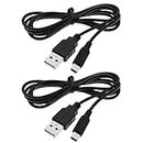 VGOL 2Pcs USB Power Charger Cable Cord Replacement Compatible with DSI/ 3DS/ 3DS XL/New 3DS / New 3DS XL/3DS LL USB Charging Cord Black