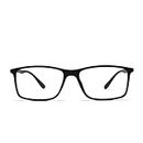 Intellilens | Zero Power Blue Cut Computer Glasses | Anti Glare, Lightweight & Blocks Harmful Rays | UV Protection Specs | For Men & Women | Black | Square | Medium