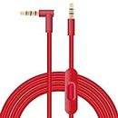 Toxaoii Replacement Audio Cable Cord Wire with in-line Microphone and Control Compatible with Beats by Dr Dre Solo2/Solo 3/Studio 2 3 Pro/Detox/Wireless/Mixr/Executive/Pill Headphones(4.6FT, Red)
