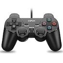 CIPON PS2 Controller, Wired Controller Compatible with PS2 Console, Black Remote Game Controller with 2.2M Cable