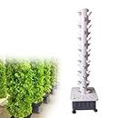 CAZARU Hydroponic Tower, 15 Tier 45 Holes Aquaponic Wax System, Earless Growing Garden Aeroponic Growth Kit for Herbs, Fruits and Vegetables with Hydration Pump, Adapters, Mesh Pots