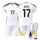 Deutschland Fussball Trikot Kinder Erwachsene Neu 2024 Heim/Auswärtstrikot Trikot Deutschland Fußballtrikot T-Shirt Shorts und Socken Set