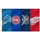 Detroit Four Team Flag 3x5 feet Basketball Team Flags Holiday Party Sports Yard Indoor Outdoor Decoration Fans Gift