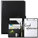 Business Portfolio Leather Padfolio Organizer, A4 Magnetic Multifunctional Business Portfolio Folder with Clipboard, Card Holders Pockets, Notepad Document Binder for Women Men