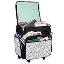 Everything Mary Collapsible Rolling Craft Bag, Pill - Wheeled Scrapbook Tote for Scrapbooking & Art - Travel Organizer Storage Bin for Paper, Glue, Tape - Roller Cart for Teachers & Medical