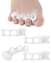2Pairs Toe Separators Toe Spacers for Women Men to Correct Bunion, Relieve Feet Pain, Foot Alignment, Toe Straighteners for Hammertoes, Plantar Fasciitis (S, Women Shoe Size: 5-9, Men: 6-7)