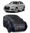 ZANTEX All Weather Outdoor Protection Water Resistant Car Body Cover Compatible with Audi Q3 (Grey & Blue Design with Mirror)