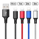 Long Fast Charge Data Sync Lead Charger USB Cable for iPhone 8 7 6 5 X 11 12 13