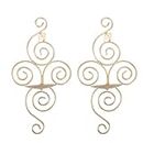 Candle Sconce 2pcs, Beautiful Swirl Iron Art Candle Sconces for The Wall Décoratif Wall Mounted Candle Holder for Home Restaurant(Or)