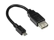 Good Connections® USB 2.0 OTG (On-the-go) Adapterkabel für Smartphones, Tablets und Kameras - Stecker Micro B an Buchse A - USB 2.0 Standard, Datenübertragungsrate bis zu 480 Mbit/s - schwarz, 0,1 m