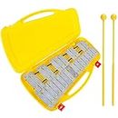 EASTROCK Professional Glockenspiel, 27 Notes Xylophone for Kids with Case Two Mallets, Music Teaching, Gifts, Perfectly Tuned Instrument Yellow