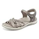 Earth Origins Women’s Sofia Sandals for Casual, Walking and Everyday - Granite - 8.5