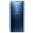 Coque pour Samsung Galaxy s10 Plus Housse Support à Rabat Clear View Cover Flip Case (Bleu)