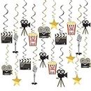 Festiko® Movie Night Party Supplies Hanging Decorations - 30pcs Hollywood Movie Theme Party Decorations
