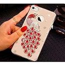 KC Back Cover for Apple iPhone 6s & iPhone 6, Angel Diamond Studs Bling Soft Transparent Silicone Girls Case (Red Gold)