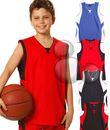 Kids Contrast Basketball Singlet Size 6 8 10 12 14 Sport Mesh Jersey Boys