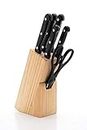 Generic Wood Kitchen Knife Set with Wooden Block and Scissors, Knife Set for Kitchen with Stand, Knife Set for Kitchen use, Knife Holder for Kitchen with Knife 5-Pieces