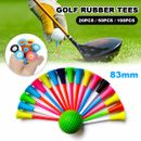 20/60/200Pack 83mm Golf Tees Multi Color Plastic With Rubber Cushion Top Quality