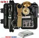 Emergency Survival Equipment Gear Kit Outdoor Tactical Hiking Camping SOS Tool
