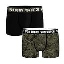 Von Dutch 2er Pack Basic Boxer Boxershorts Men Shorts VD1BCX2CAM, Farben:Camo Green, Größe Bekleidung:XL