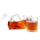 3D Diamond Shaped Decanter Set - 750ml Decanter with 2x 300ml Whiskey Glasses