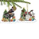 Lot de 2 Pendentifs Sapin de Noël Instrument de Musique Sapin de Noël Charme Christmas Decorations Décorations de Sapin de Noël Décoration de Sapin de Noël