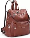 Craftwood Standard Backpack Purse For Women Satchel Handbags Large Capacity Travel Vintage Pu Leather Shoulder Bag For Office College (Tan)