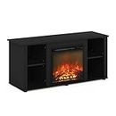 Furinno Jensen Entertainment Center Stand with Fireplace for TV up to 55 Inch, Americano