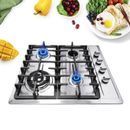 4 Stoves Built-in Gas Hob LPG/NG Stainless Steel Kitchen Gas Cooktop Stove 23"
