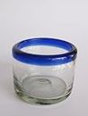 Hogdseirrs Mexikanischen Mundgeblasenes Glas Trinken Gläser Cobalt Blau Rim (Set von 6)