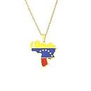 Personality Drops Oil Venezuela Map Necklaces, Choker Necklace Chain Flag Jewelry, Gothic Rave Party Necklaces, Motherland Continent Outline Necklaces, Jewelry Accessories For Women Men Unisex Girls,