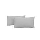 Jersey Knit Small Pillow Cases 2 Pack - Fit for 12x16, 12x20, 13x18 or 14x20 Sized Travel/Toddler Pillows, Ultra Soft Mini Envelope Microfiber Pillowcases Set of 2, Light Gray