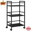 3 Shelf Rolling Utility Cart Storage Shelves Organizer Kitchen Living Room Metal