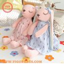 Vigor Flower Skirt Couple Rabbit Doll Plush Toy Long Legs - Blue - 65 CM (BLUE DRESS)