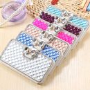 For iPhone 15 Pro Max 14 13 12 11 XS XR 8 7 Luxury Diamond Bling Leather Case