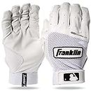 Franklin Sports MLB Batting Gloves - Classic XT Adult Men's + Youth Batting Gloves Pair - Baseball + Softball Gloves - White - Adult Medium