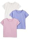 Simple Joys by Carter's Mädchen Short-Sleeve and Tops, Pack of 3 T-Shirt, Lila/Rosé/Weiß, 5-6 Jahre (3er Pack)
