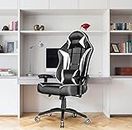 Reklinex Faux Leather 175 Degree Recline Comfortable Durable Multi-Functional Ergonomic Gaming Chair with Lumbar Support, Adjustable Back Rest, Fixed Arm Rest For Computer/Office - M4, White