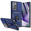 SKMY Note 20 Ultra Case,with Screen Protectors and Camera Cover,[Military Grade] 16ft.Drop Tested Cover with Magnetic Kickstand Protective Case for Galaxy Note 20 Ultra, Blue