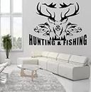 Art Home Decor Hunting and Fishing Birds Fish Stag Buck Wall Decal Vinyl Sticker Bedroom Living Room Decoratio42X56CM
