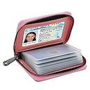 Lacheln Card Holder for Women Men RFID Small Wallets Credit Card Case Money Organizers, Pink,20 Slots, Small, Compact