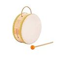 Brainsmith Swoora Wooden Tom-Tom Drum (2-Sided) with Stick for Toddlers and Kids (1-6 Years) - Child-Safe Percussion Musical Instrument Drum Set