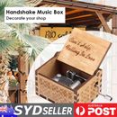 Wooden Elegant Music Box Exquisite Retro Musical Box for Friends Kids Boys Girls