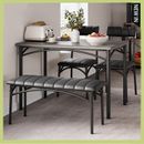 Dining Set Table and Upholstered Bench & Chairs Dinette for Small Space Kitchen